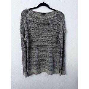 Vince Womens marbled tight knit long sleeve Sweater S Gray & White Striped
